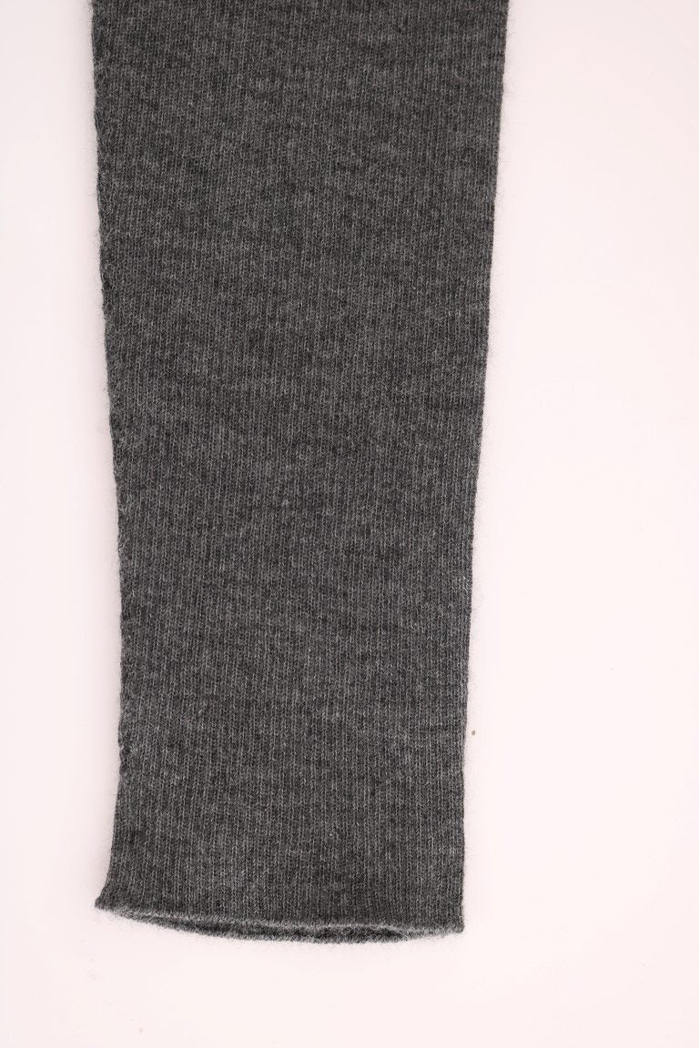 Chic Grey High Taille Cashmere Strumpfhosen Hosen