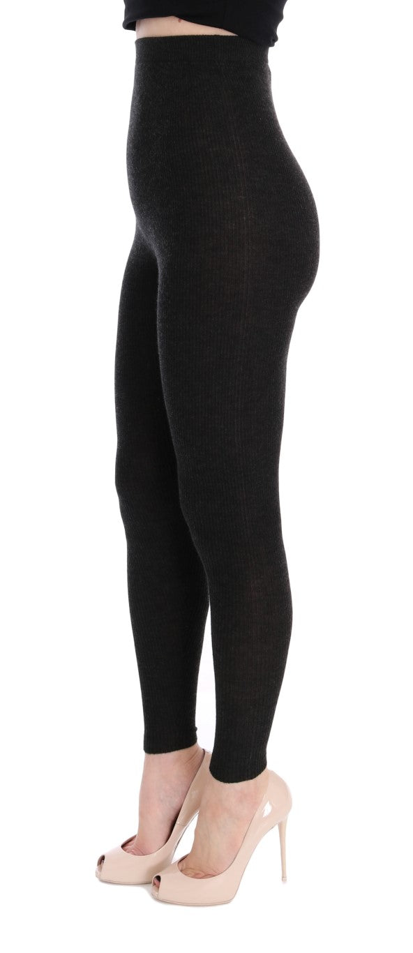 Élégant pantalon de collants en cachemire taille haute