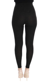 Élégant pantalon de collants en cachemire taille haute