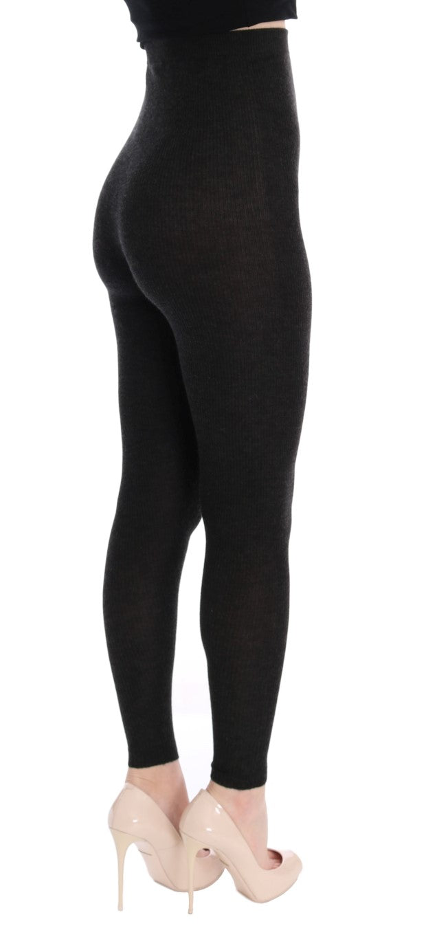 Élégant pantalon de collants en cachemire taille haute