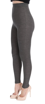 Élégant pantalon de collants en cachemire à taille élevée