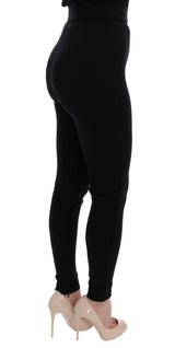 Elegante schwarze Stretchhose mit hoher Taille