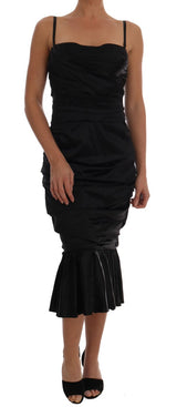 Eleganter Seidenstretchbustier Midi Kleid