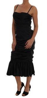 Eleganter Seidenstretchbustier Midi Kleid