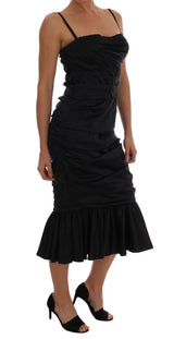 Eleganter Seidenstretchbustier Midi Kleid