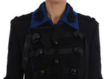 Chaqueta de zanja corta black y azul elegante