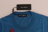 Maglione pullover con paillettes di seta blu