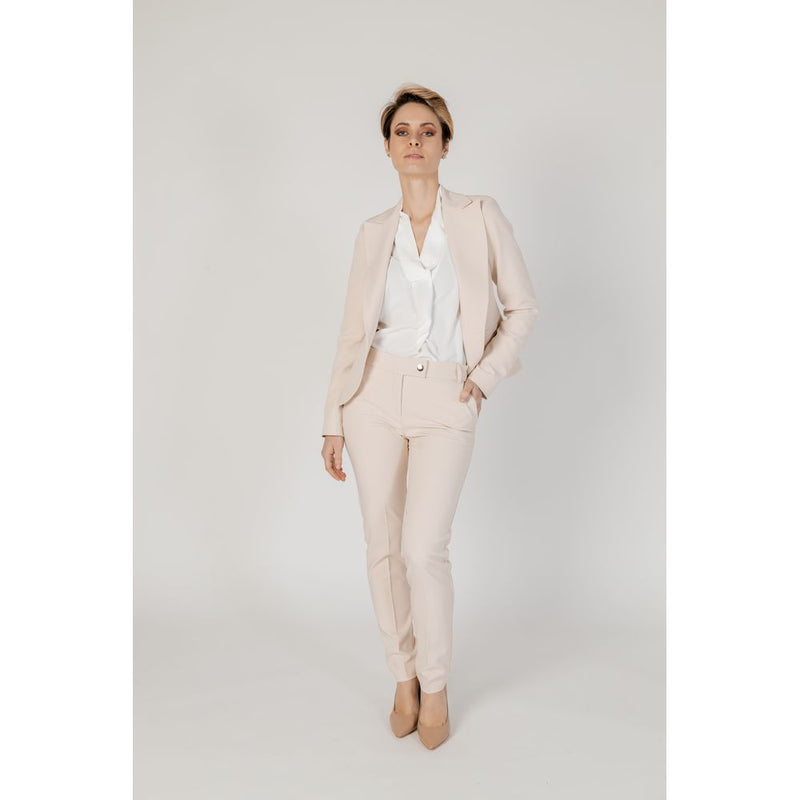 Beige Polyester Suits & Blazer