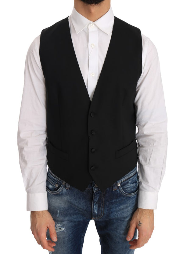 Elegante chaleco formal de ajuste delgado en negro