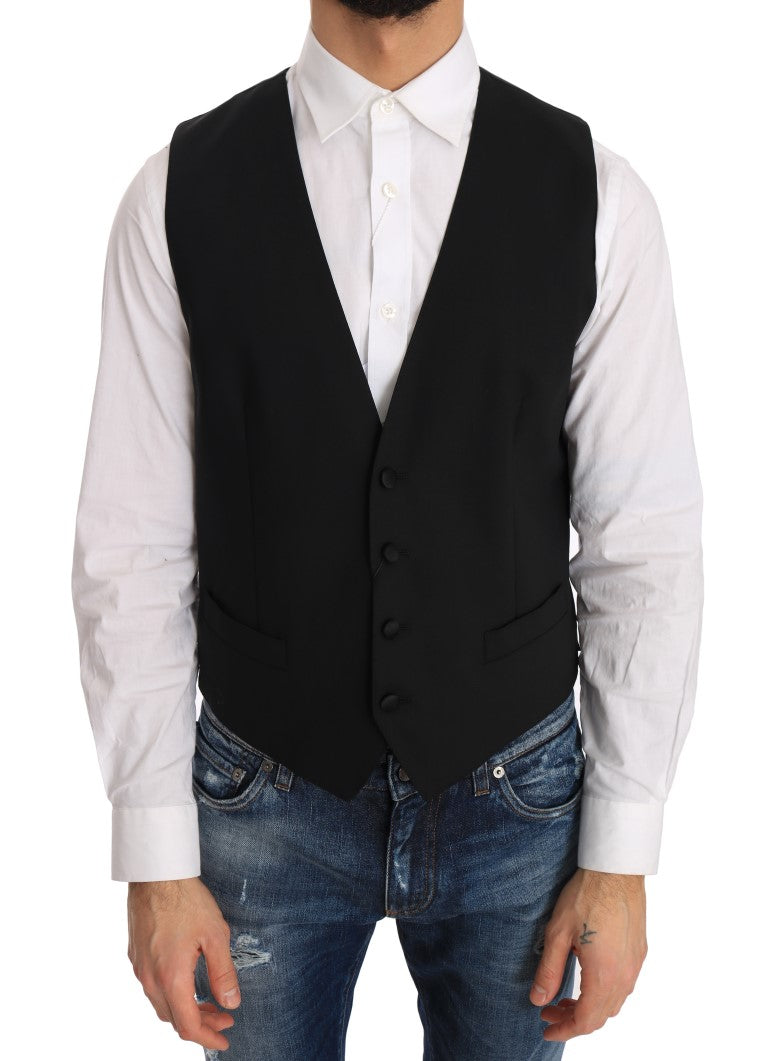 Elegante chaleco formal de ajuste delgado en negro