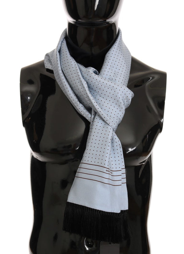 Élégant foulard de la soie bleue