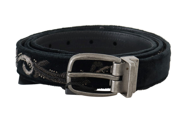 Ceinture pour hommes en cuir en coton noir élégant