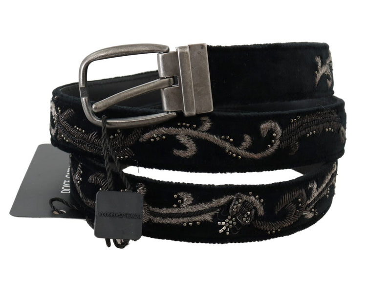 Ceinture pour hommes en cuir en coton noir élégant