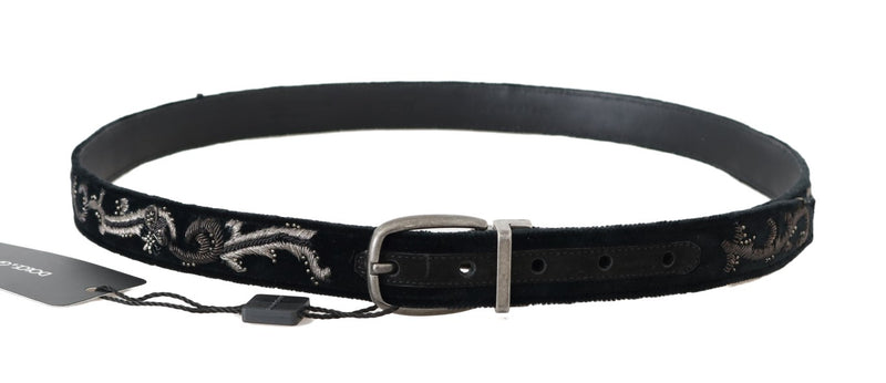 Ceinture pour hommes en cuir en coton noir élégant