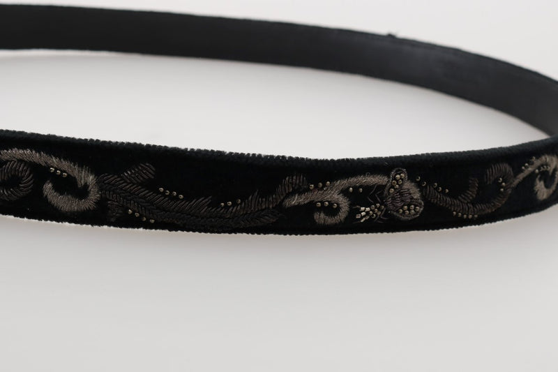 Ceinture pour hommes en cuir en coton noir élégant