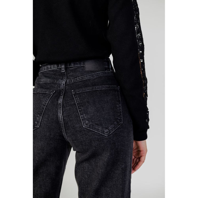 Black Cotton Jeans & Pant