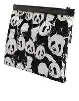 Black White Panda Pattern Clutch Pouch Bag