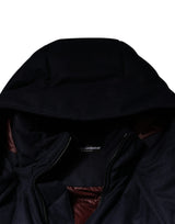 Black Nylon Hooded Puffer Men Coat Jacket