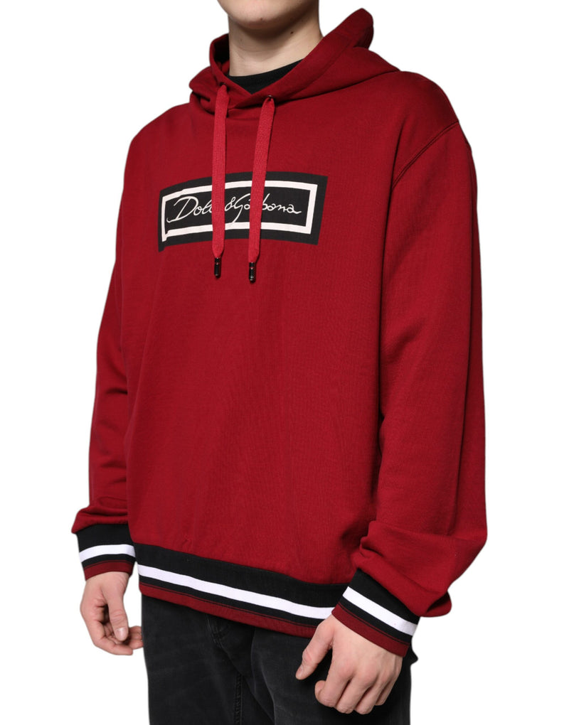 Red Logo Print Hooded Sweatshirt Sweater