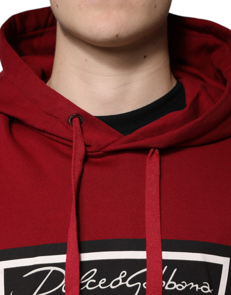 Red Logo Print Hooded Sweatshirt Sweater