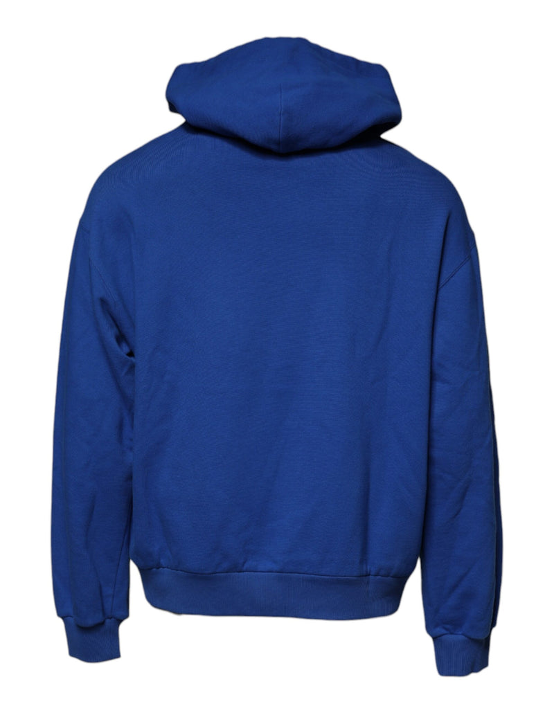 Blue Logo Print Hooded Sweatshirt Sweater