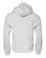 White Caesar Cotton Hooded Pullover Sweater