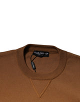 Brown Logo Plaque Crew Neck Pullover Sweater