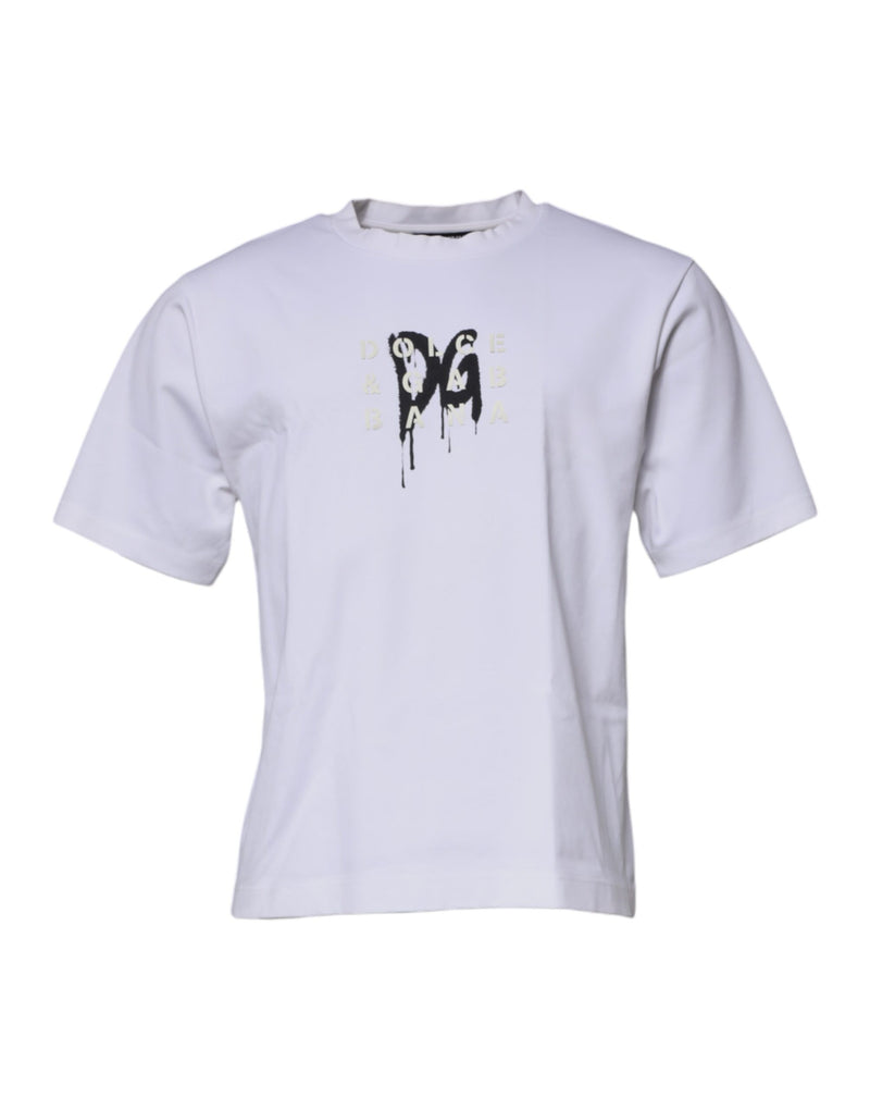 White DG Logo Crew Neck Short Sleeve T-shirt