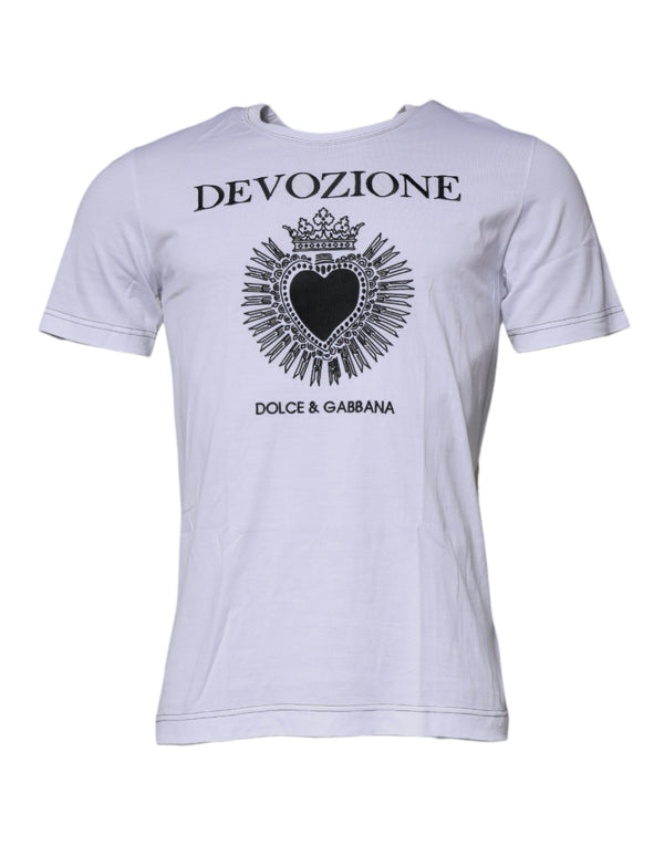 White Devozione Crew Neck Short Sleeve T-shirt