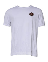 White DG Embroidery Cotton Crew Neck T-shirt