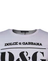 White D&G King Of Love Cotton Crew Neck T-shirt