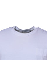 White Logo Patch Cotton Crew Neck T-shirt