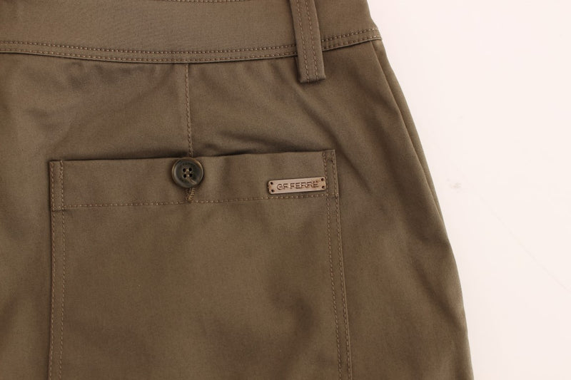 Eleganti pantaloni in forma dritta del comfort verde