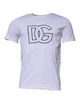 White DG Logo Cotton Crew Neck T-shirt