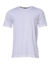 White Cotton Crew Neck Short Sleeves T-shirt