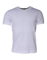 White Cotton Crew Neck Short Sleeves T-shirt