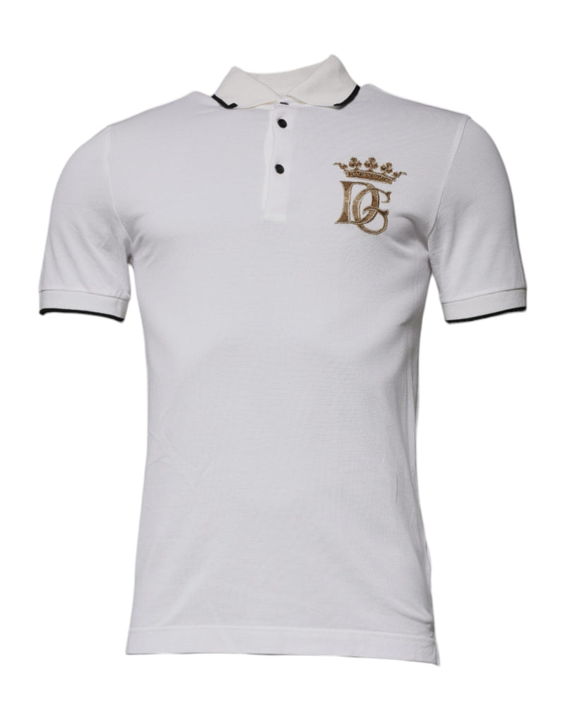 Off White Crown Cotton Collared Polo T-shirt