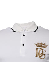 Off White Crown Cotton Collared Polo T-shirt