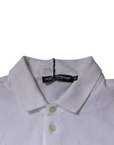 White Cotton Crown Collared Polo T-shirt