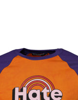 Orange Purple Graphic Print Short Sleeves T-shirt