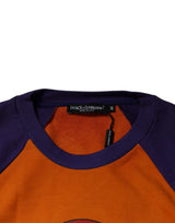 Orange Purple Graphic Print Short Sleeves T-shirt