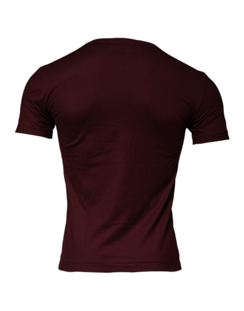 Dark Red D&G King Of Love Crew Neck T-shirt