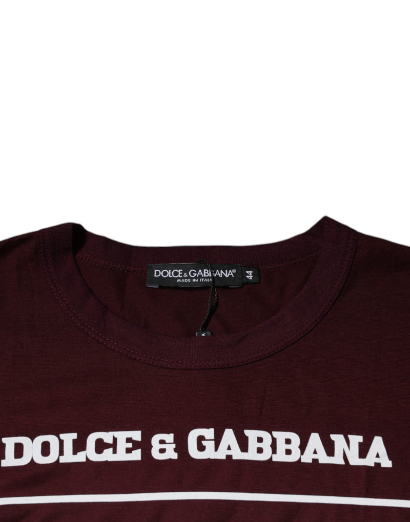 Dark Red D&G King Of Love Crew Neck T-shirt