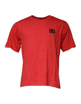 Red DG Logo Cotton Crew Neck T-shirt