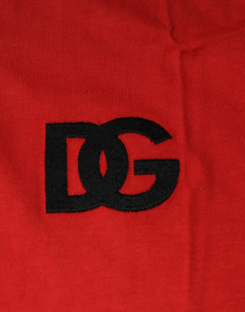 Red DG Logo Cotton Crew Neck T-shirt