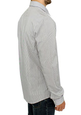 Camisa casual de algodón a rayas gris elegante