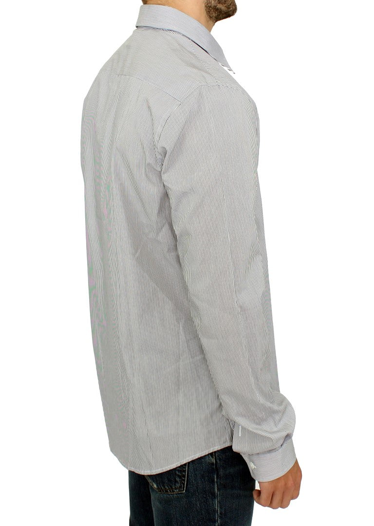 Camicia casual in cotone grigio chic