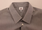 Camisa casual de algodón a rayas gris elegante