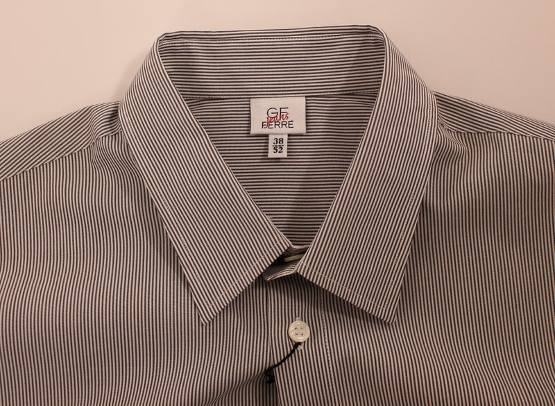 Camicia casual in cotone grigio chic