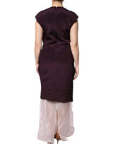 Brown Silk Short Sleeves Sheath Maxi Dress